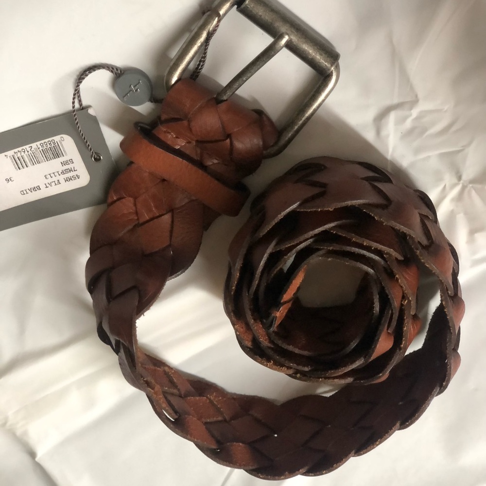 7 for all Mankind braided brown real leather belt size 36 mens